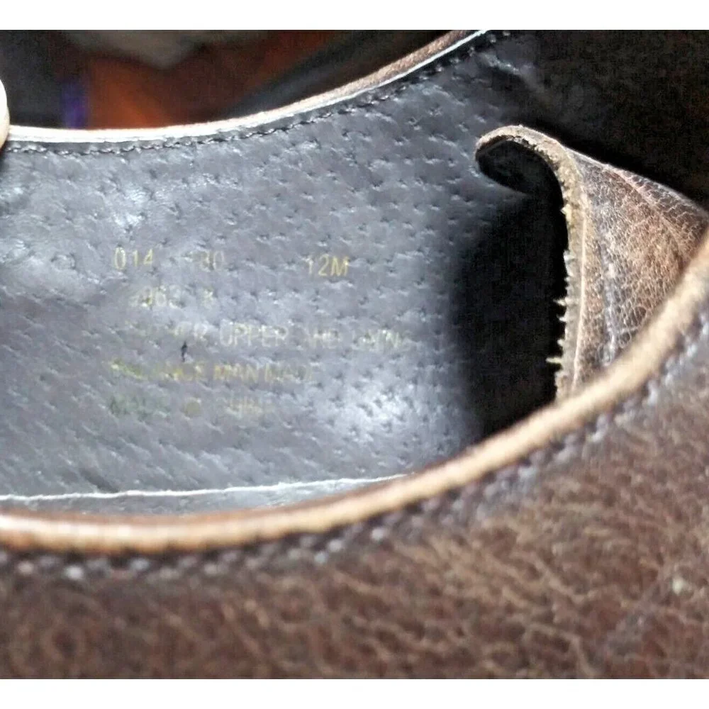 Stafford Men's Dress Shoes Braedon Brown Leather Oxford 12M 19963-8 Handcrafted